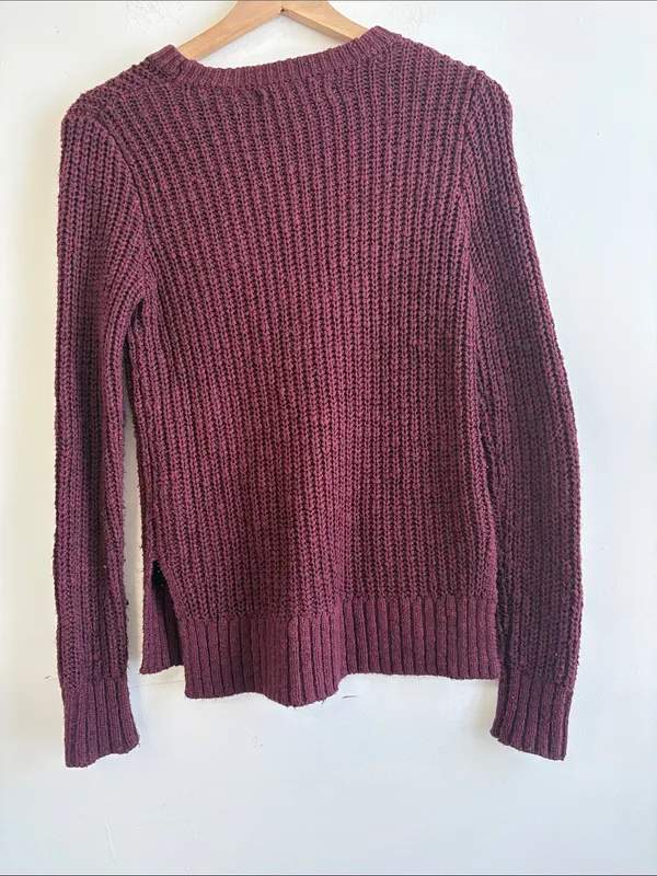 Abercrombie & Fitch Women's Crewneck Sweater - Plum - Image 4