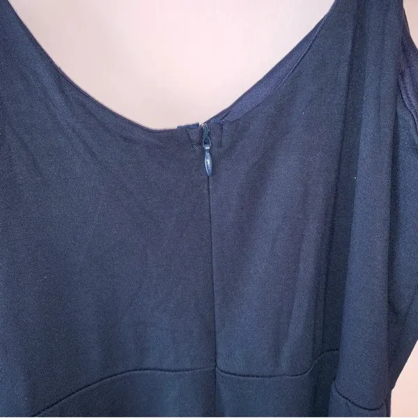 Lulus Twirl For You Navy Blue Midi Skater Dress V-neck Spaghetti Strap NWT - Image 5