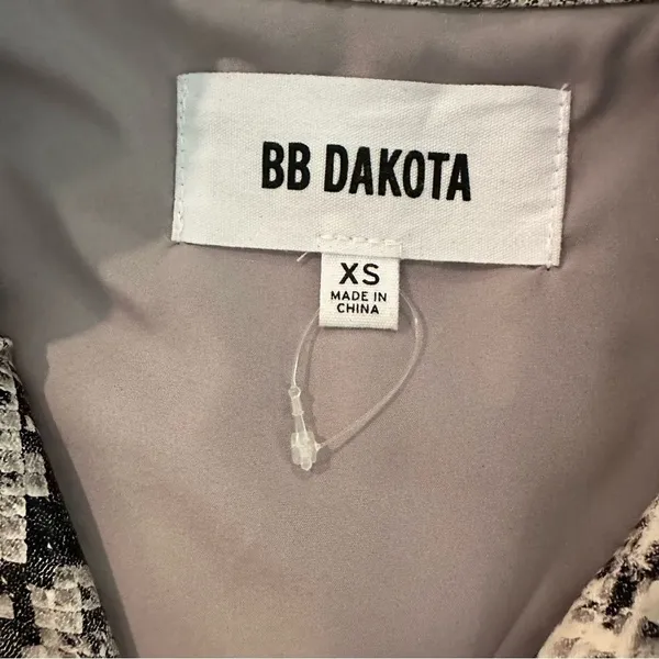 BB Dakota Moto Jacket Women XS Grey Snakeskin Faux Leather Biker Streetwear Edgy - Image 4