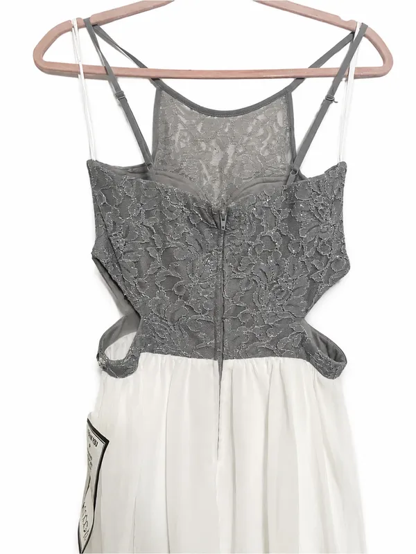 Speechless NWT White Silver Lace Cutout Beaded Homecoming Dress Size 11 - Image 7