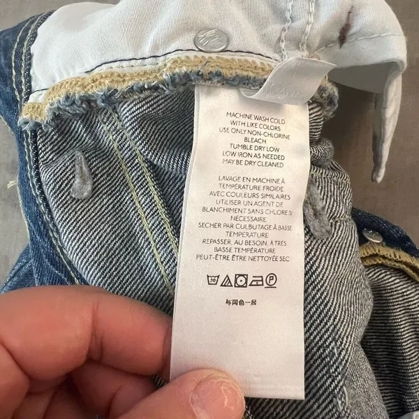 FREE PEOPLE STRAIGHT UP BAGGY MEDIUM WASH HIGH RISE JEANS size 25 - Image 10