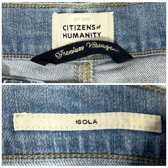 Citizens of Humanity Isola Cropped Boot Jeans 25" Lawless Stretch Raw Hem USA‎ - Image 4