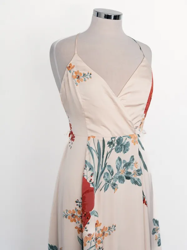 Lulus - Still The One Floral Faux Wrap Gown In‎ Cream Floral Print - Image 7