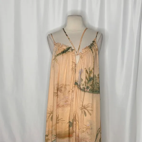 NWT Anthropologie TAHNEE KELLAND Strappy Midi Dress Tropical Print Medium - Image 3
