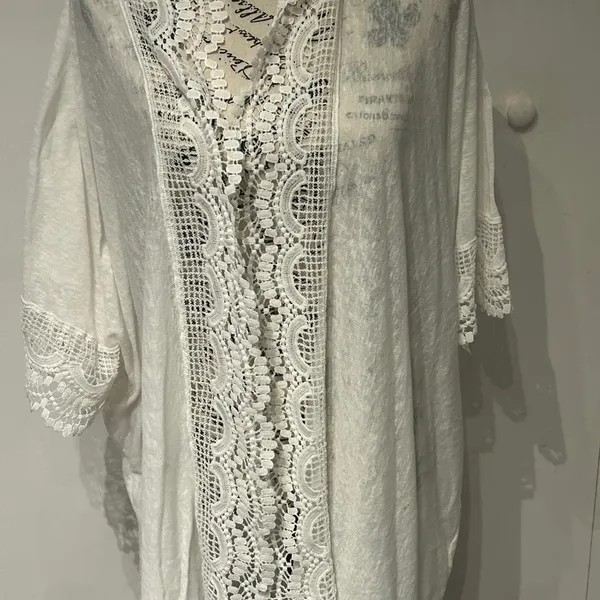 White Lace Kimono Cardigan Size 18W - Image 5