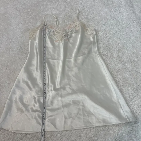 Vtg Val Mode Babydoll Sexy Lingerie Ivory Satin Lace M Cottage Core Soft Coquett - Image 3