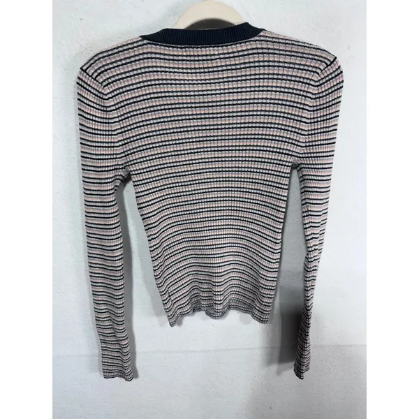 American‎ Eagle Medium Multicolor Striped Sweater Women's Ribbed Long Sleeve - Image 4