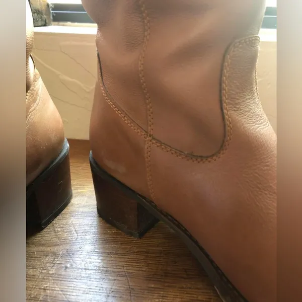 Lucky Brand Tall Brown Leather Zip-Back Over-the-Knee Boots - Image 3