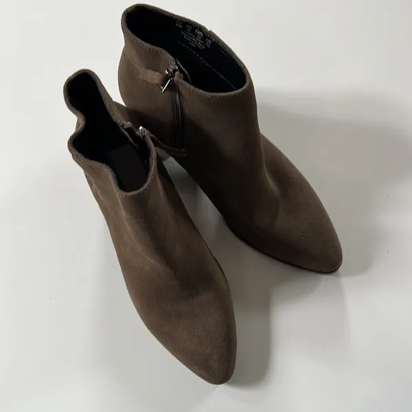 Franco Sarto Womens Casual Leather Ankle Boots Brown Booties Size 6M - Image 4