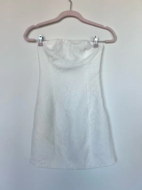 NWT Sasha Therese Fleur Mini Dress White Size XS - Image 6