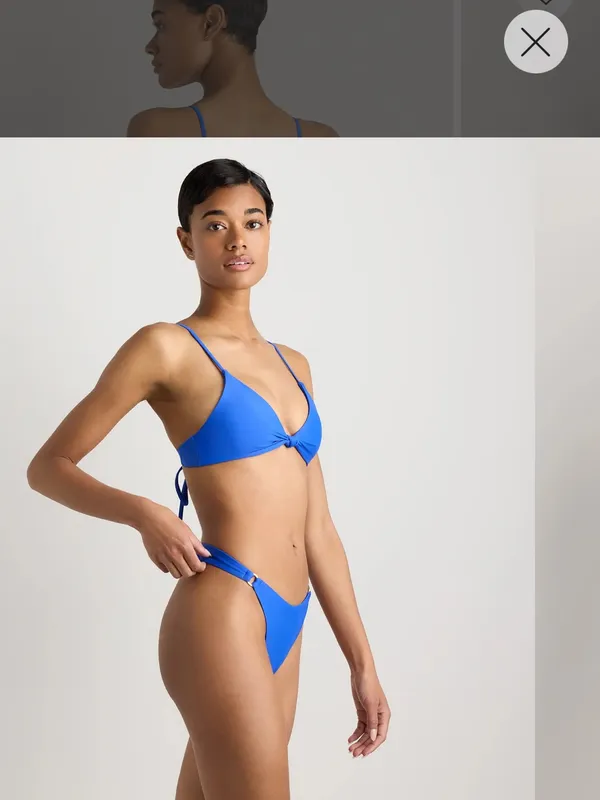 Quince Low Rise Italian Swim Bottoms Blue Size Medium - Image 3