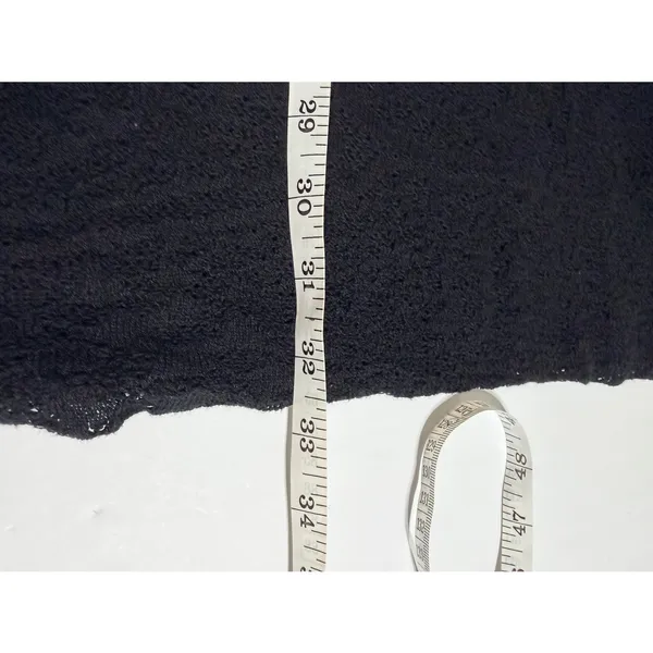 Raey Black Organic Cotton Textured Pointelle Crochet Knit Sweater‎ Dress Italy - Image 7