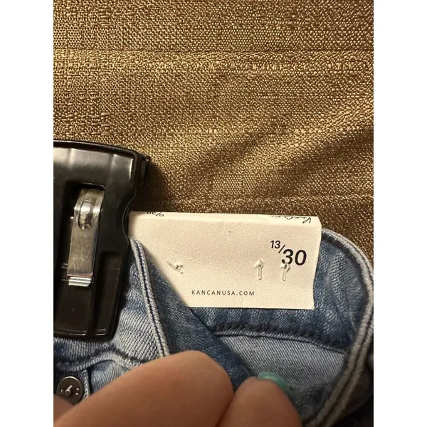 NWT Kancan Woman’s Mid Rise Flare Jeans Size 13/30 Light Wash - Image 5