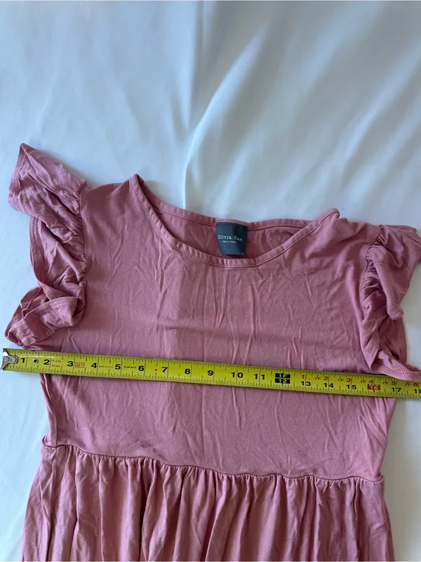 Olivia Rae Dusty Rose Ruffle Sleeve Midi Dress - Image 4