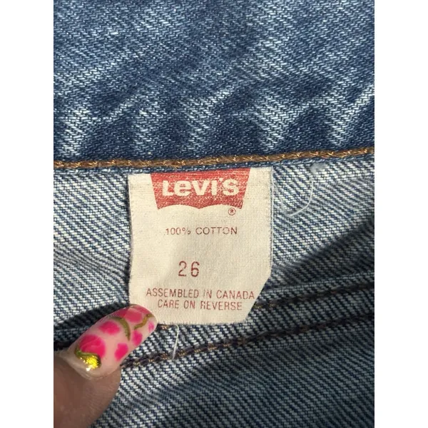 Vintage Levis 900 Series Silverta Med Wash Zip Logo Tapered Leg Size 26 Mid Rise - Image 6