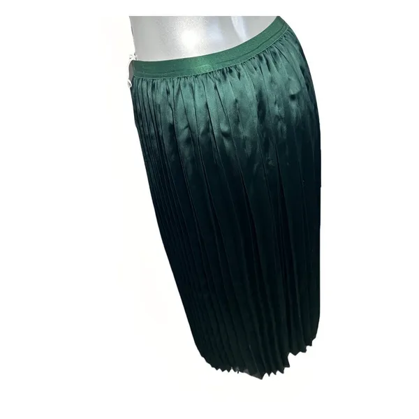 NWT Marine Layer Chelsea Pleated Midi Skirt Green Gables Size Large Defect - Image 4