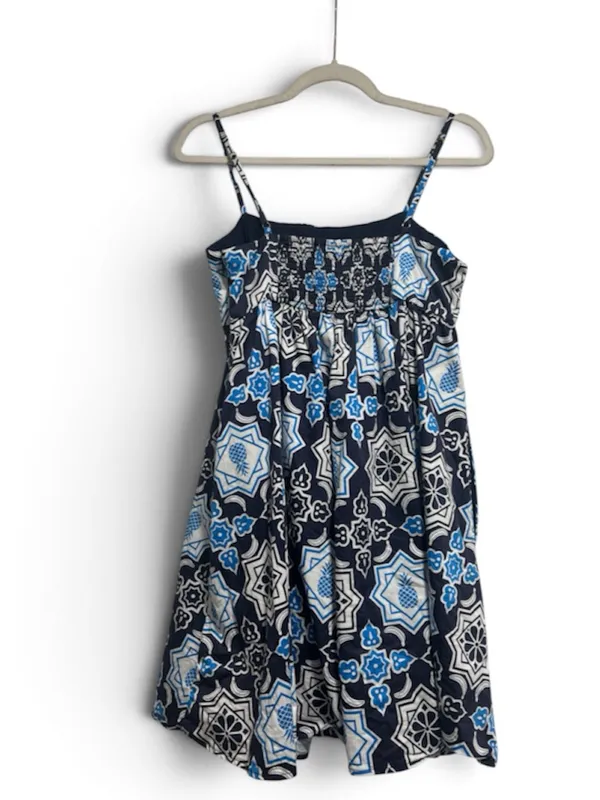 Hutch Bandeau Pineapple Smocked Romper XS Blue Black Summer Mini Dress - Image 4
