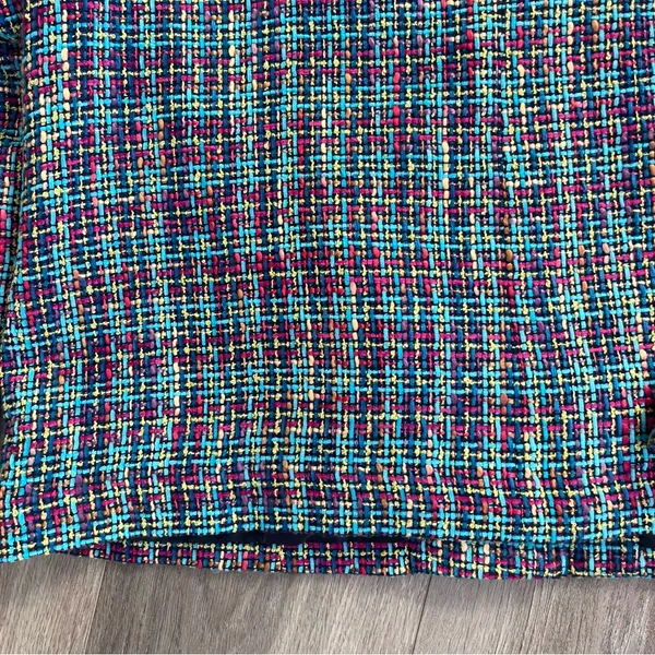 Vintage Women's Classic Multicolor Tweed Blazer 12 Blue - Image 6