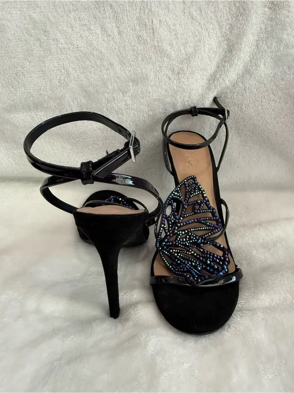 INC Black Butterfly Beaded Heels NWT Whimsigoth Fairycore Size 6.5 - Image 4
