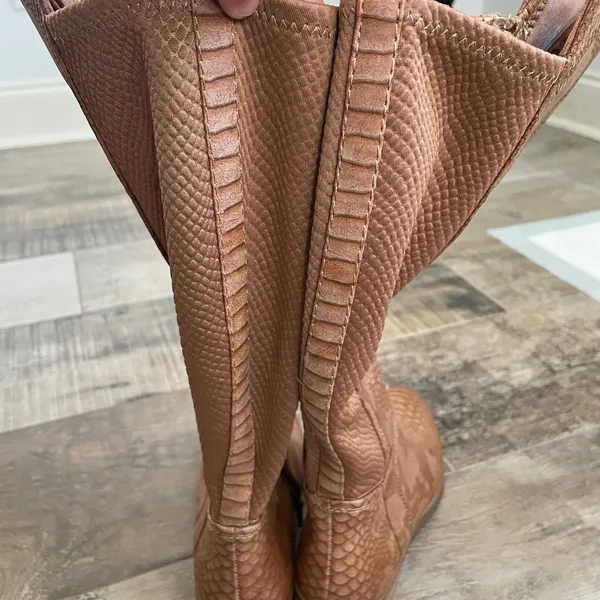 Baretraps Mallory Alligator Knee High‎ Boots 6 Brown Boho Western Comfort Shoes - Image 8