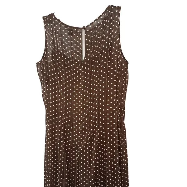 Jessica Howard Brown Polka Dot Sheer Dress Women's‎ 18W - Image 4