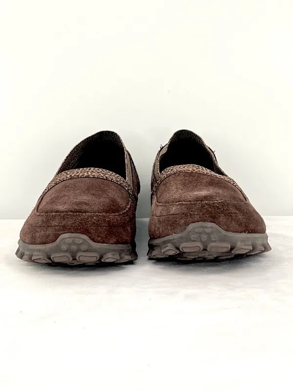 Skechers EZ Flex Chocolate Brown Suede Perforated Slip On Loafers 8.5 - Image 2