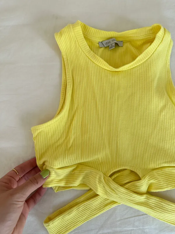 Ribbed Tank Top Yellow - Image 2