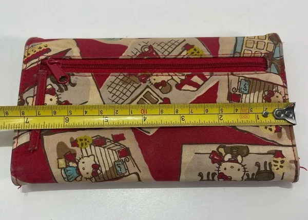 Hello Kitty Sanrio Smiles Full Size Red Wallet All Over Graphic Shopping Cute - Image 3