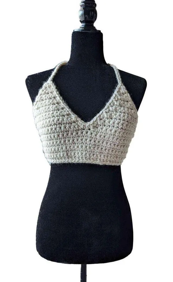Handmade Sexy Bowpeep Crochet Crop Top - Image 2