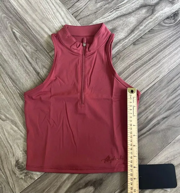 Pulse Zip Tank - Tartan Red Size Small - Image 5