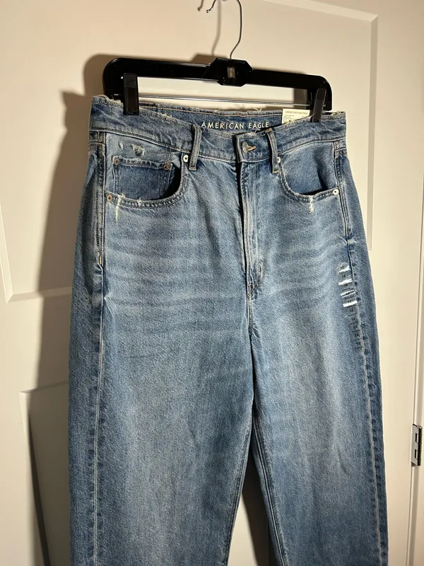 American Eagle Size 12 baggy mom jeans super high rise - Image 7