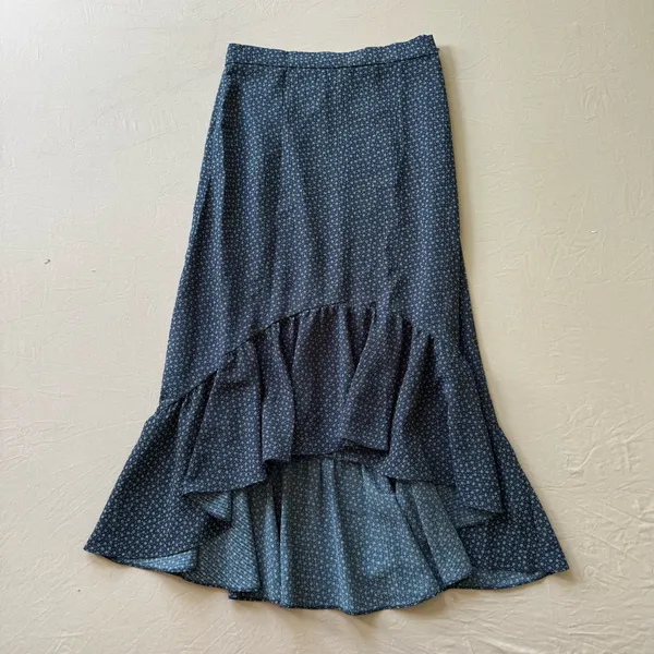 H&M Ditsy Floral high-low Ruffle Hem midi skirt - Image 2