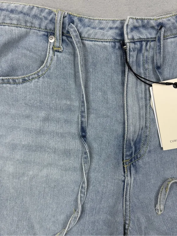 Current Elliott Drawstring Denim Shorts Womens Size 8 Light Wash NWT - Image 2