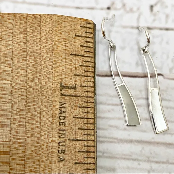 925 Mother of Pearl Inlay Dainty Earrings - Image 3