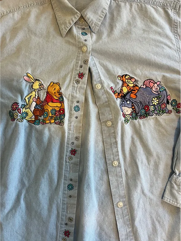 Vintage Disney Store Denim Embroidered Shirt - Image 2