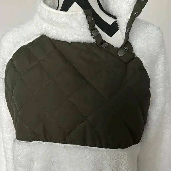 Source Unknown Olive‎ A-symetric Fleece Pullover Sz SM - Image 2