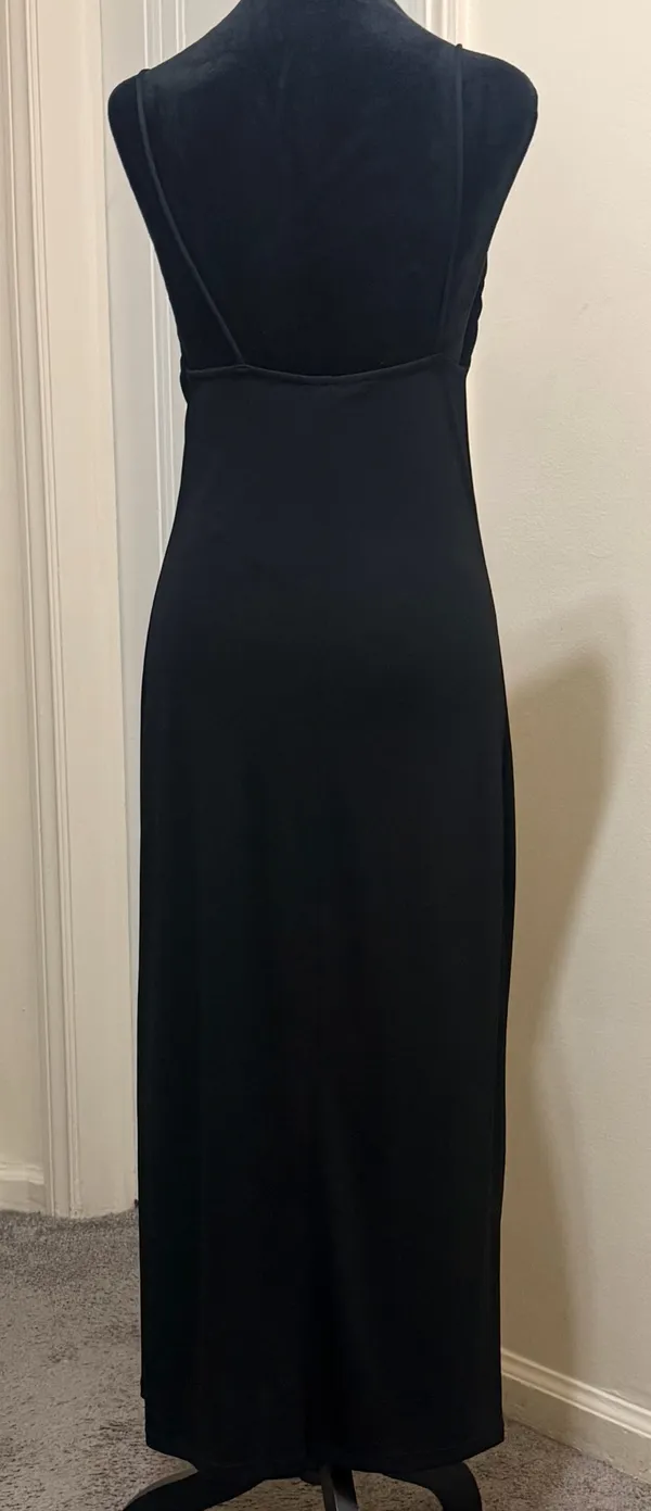 Zara Black Cowl Neck Bodycon Slip Evening Dress Womens Size S - Image 5