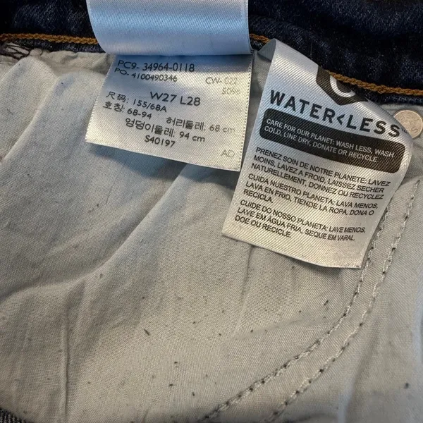Levi's Wedgie Straight Jeans Checkerboard Blue Retro Indie Grunge Size 27‎ - Image 11