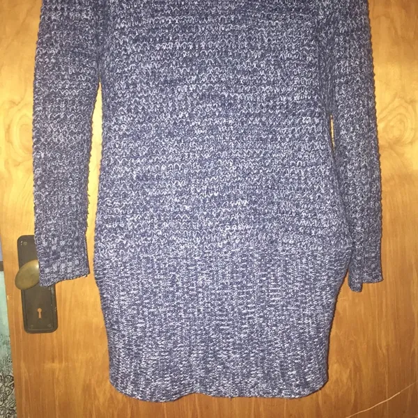 Heathered Blue Derek Heart Open Front Cardigan Size Medium - Image 9