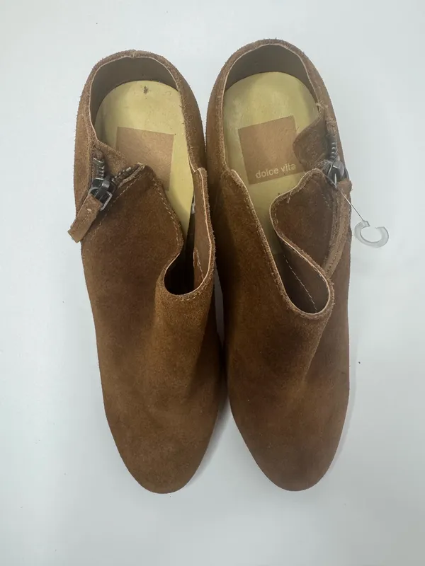Dolce Vita Brown Suede Side Zip Ankle Boots Womens Size 8.5 - Image 3