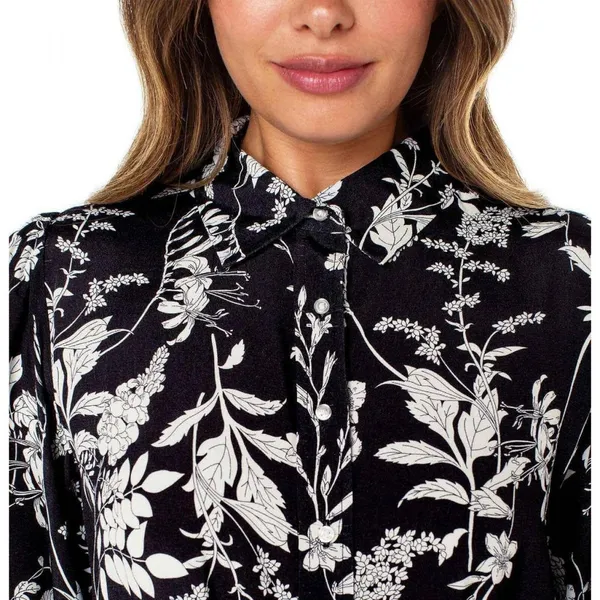 NWT Well Worn Women's Collared Midi Dress with Pockets 1749069 S Black Print - Image 4