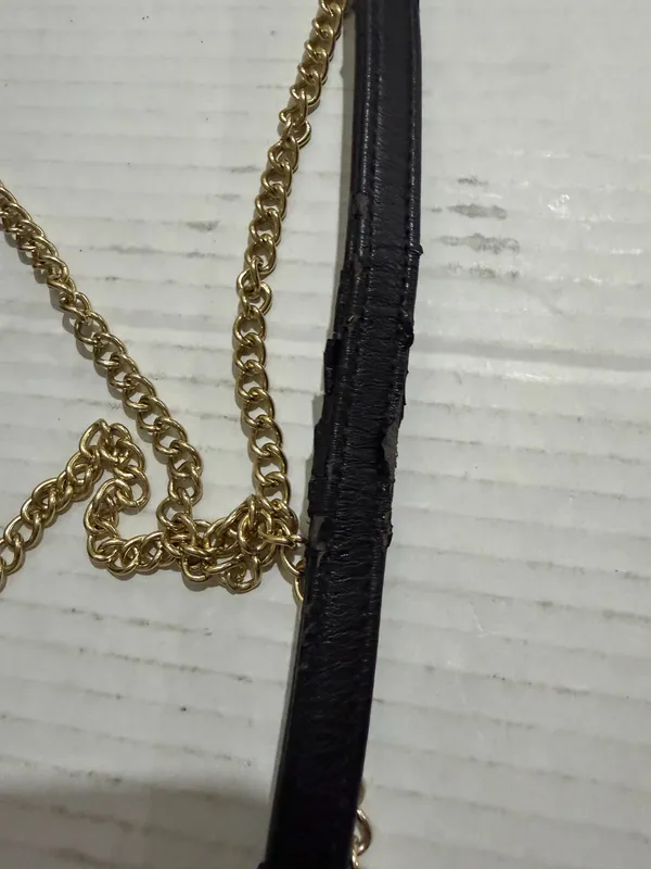 Poppie Jones Gray Textured Foldover Clutch Silver Chain NWT - Image 9
