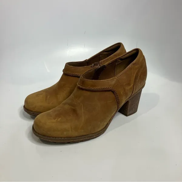 Clarks Sashlin Aleta‎ booties shooties brown leather size 8 - Image 4