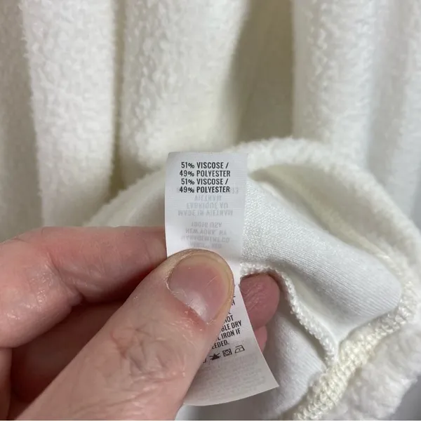 Aerie White Snowed In Fleece Mock Neck Pullover Sz.XL - Image 7