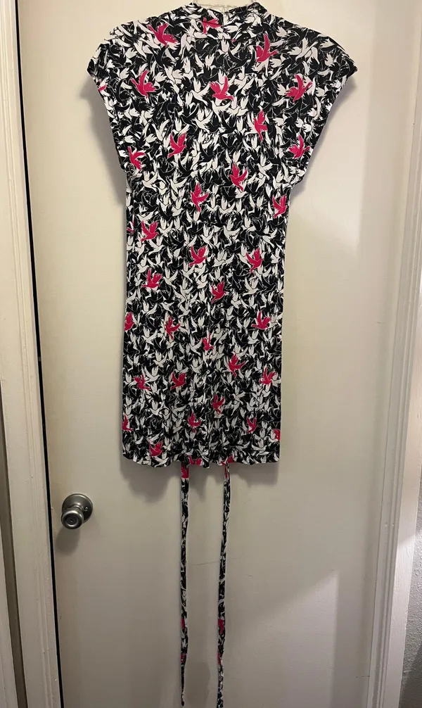 French Connection Waist Tie Dove Patterned Mini Dress - Size 4 - Image 5
