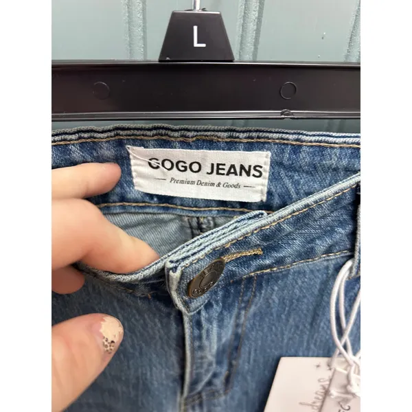 GOGO JEANS Women's The Wide Leg Blue Denim Jeans Size 7 28 Relaxed‎ Fit - Image 4
