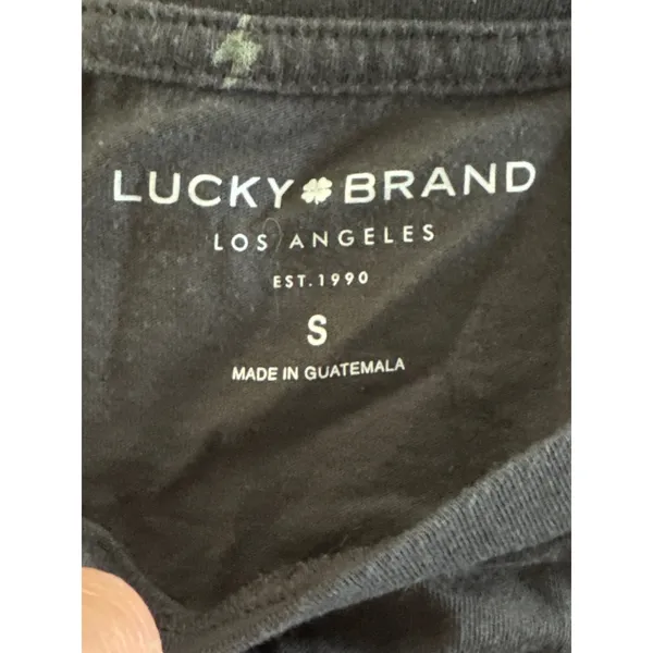 Lucky Brand Black Lightning Bolt Print‎ Short Sleeve Tee Shirt Women's Sm - Image 7
