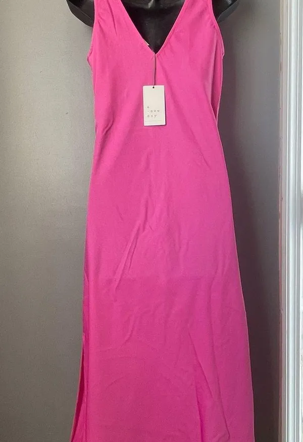 A New Day Pink Sleeveless V-Neck Midi Sundress - Image 3