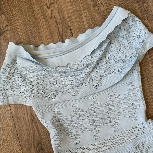 Anthropologie Foxiedox Bardot Dress in Baby Blue - Image 8