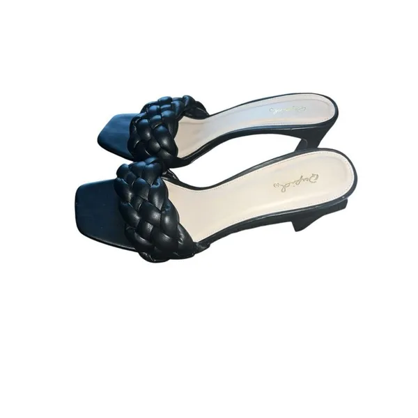 ✨Quipid Block Heel Braided Black Sz 10 Sandals✨ - Image 5